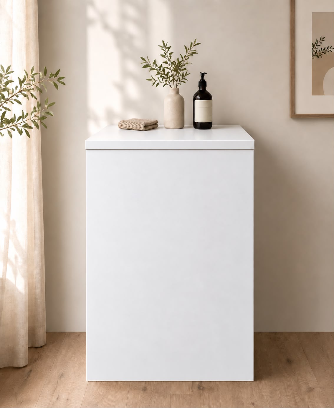 Módulo de cocina ESSENTIAL de 60 cm en blanco con tapa superior blanca para home staging profesional