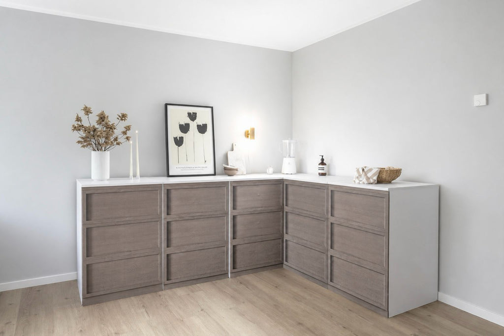 Cardboard Corner Kitchen – L-Shaped 240 × 180 cm for Home Staging & Property Photography
