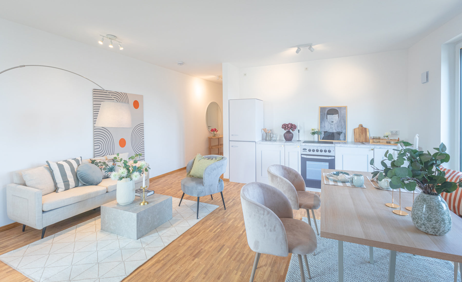 Snow White Kitchen Module “ENNA” for Home Staging