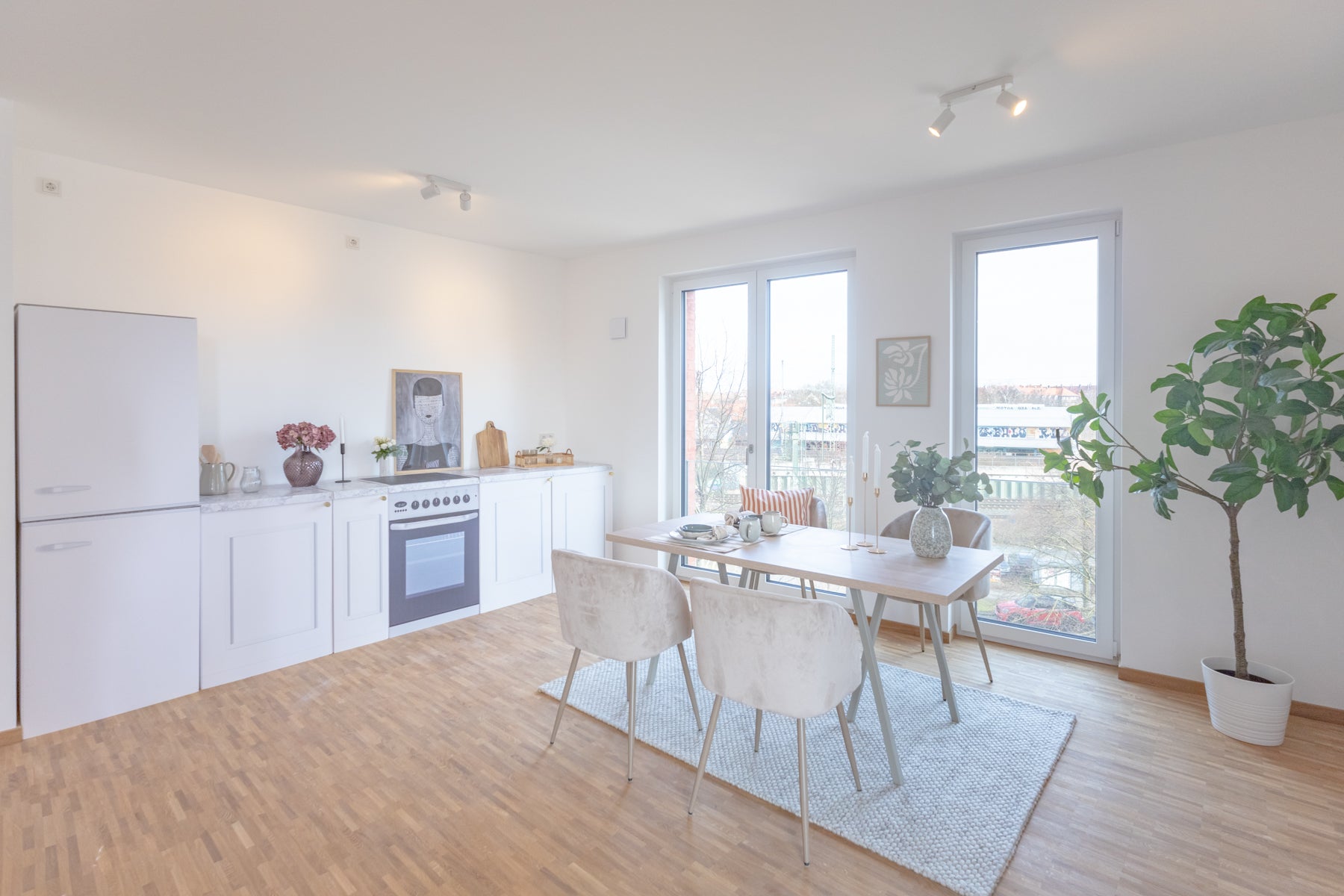 Snow White Kitchen Module “ENNA” for Home Staging