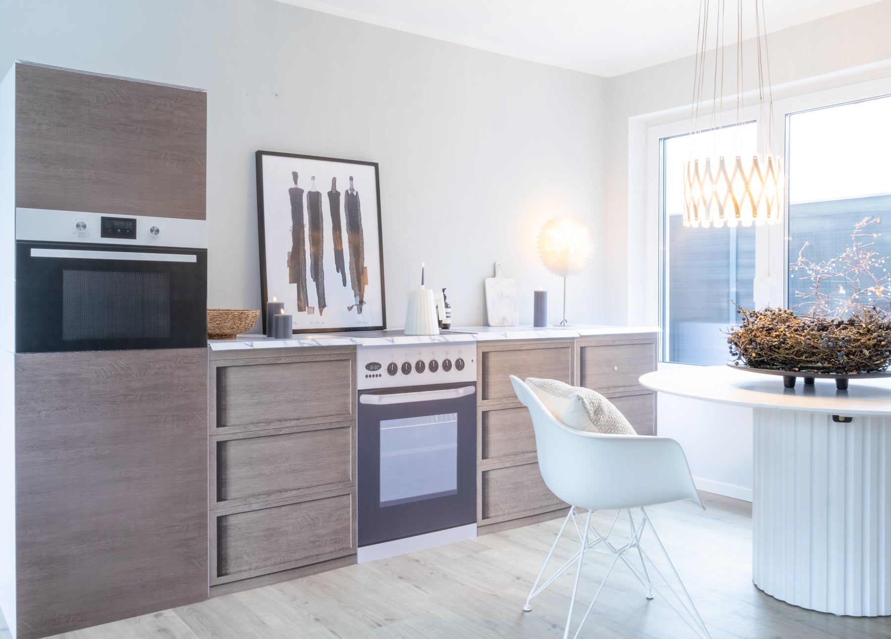 Wood Finish Kitchen Module “KARLSSON” for Home Staging