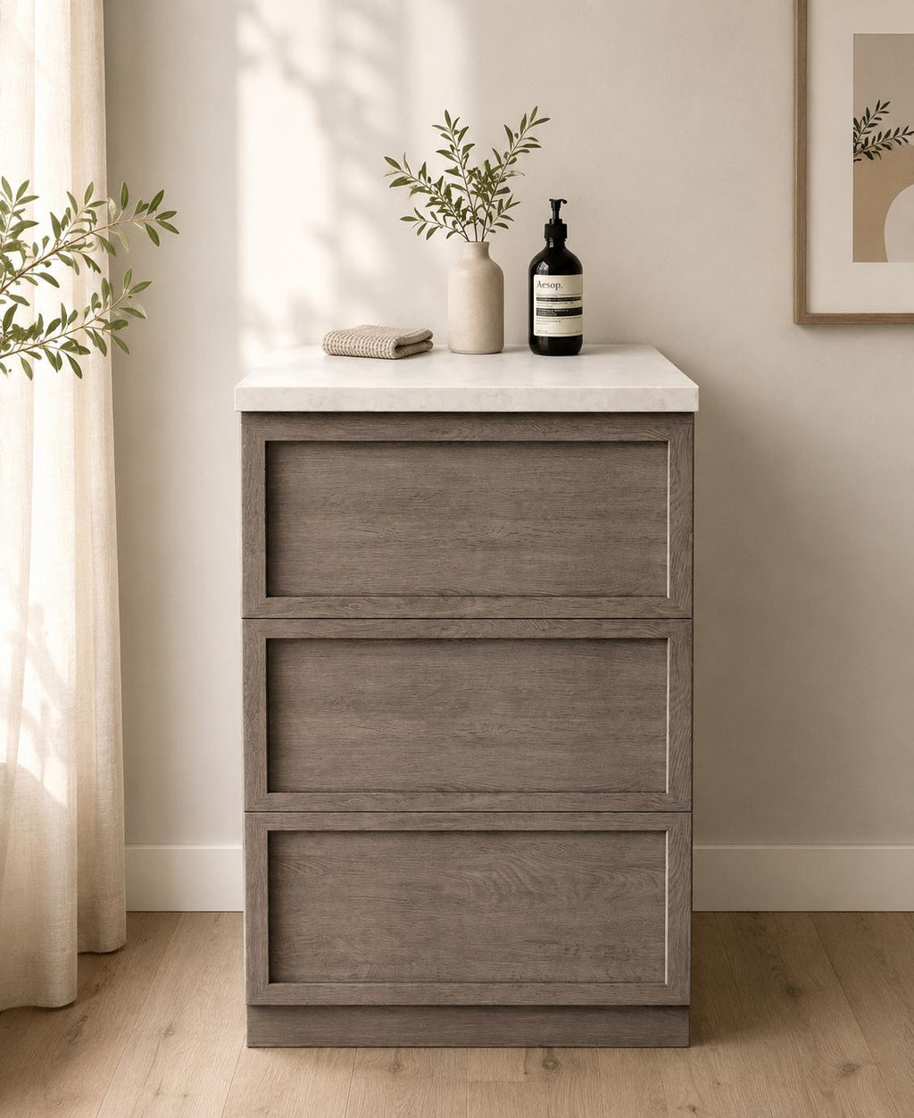 Wood Finish Kitchen Module “KARLSSON” for Home Staging