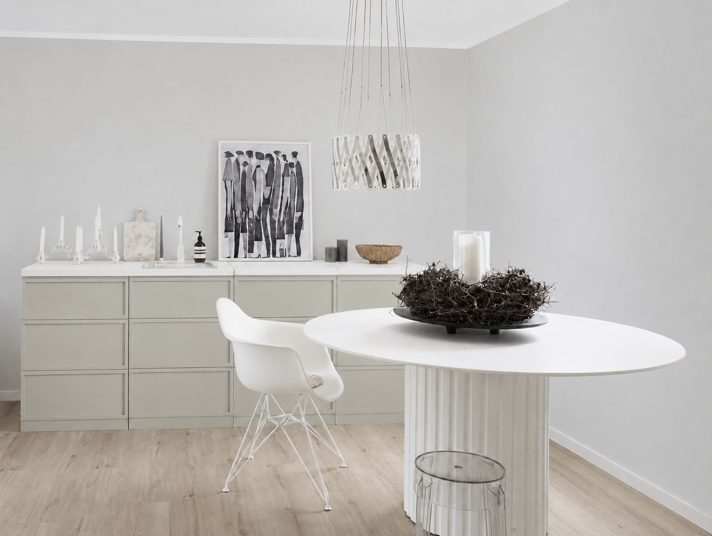 BELLA Greige Kitchen Mock-Up | Cardboard Kitchen Module