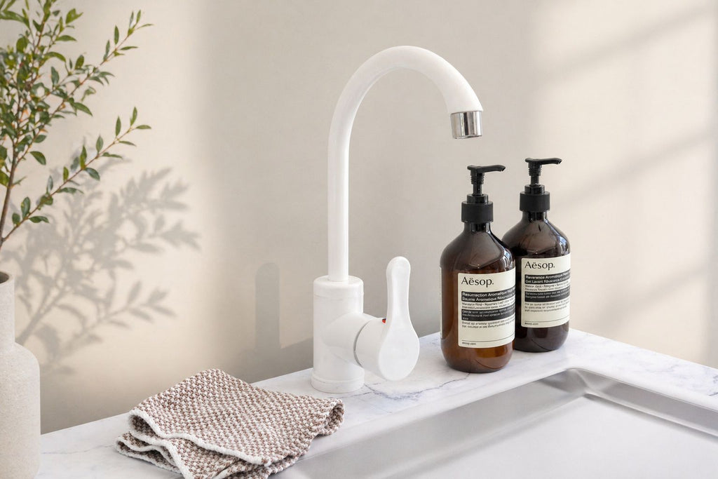 Módulo de cocina con réplica de fregadero y grifo para Home Staging
